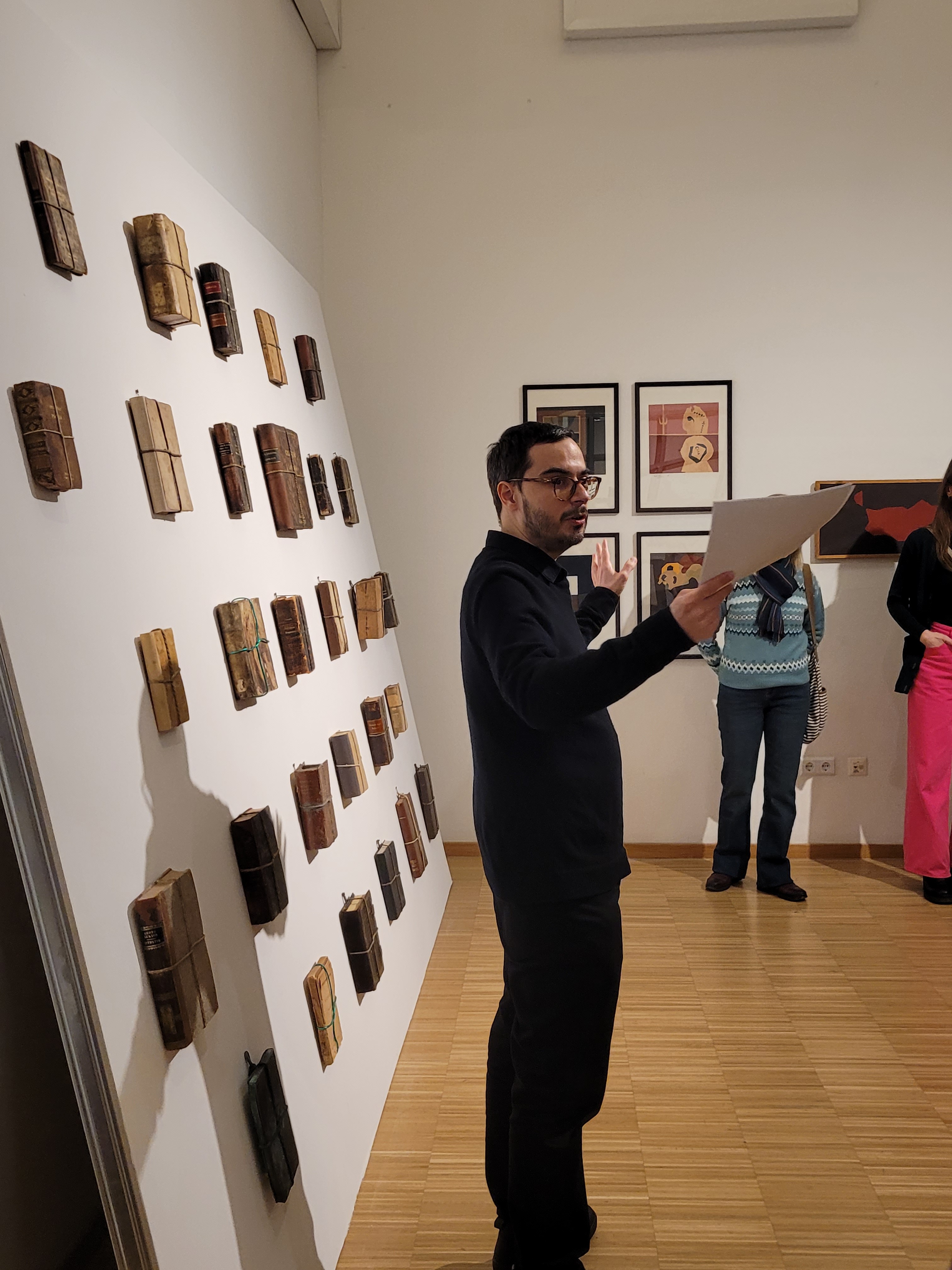 detail of the artwork Aesthetics by László Lakner (1970 / 1994 / 2004), a book bound with strings